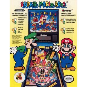 Super Mario Bros Pinball Flyer 1992 Original Retro Artwork 8.5" x 11"